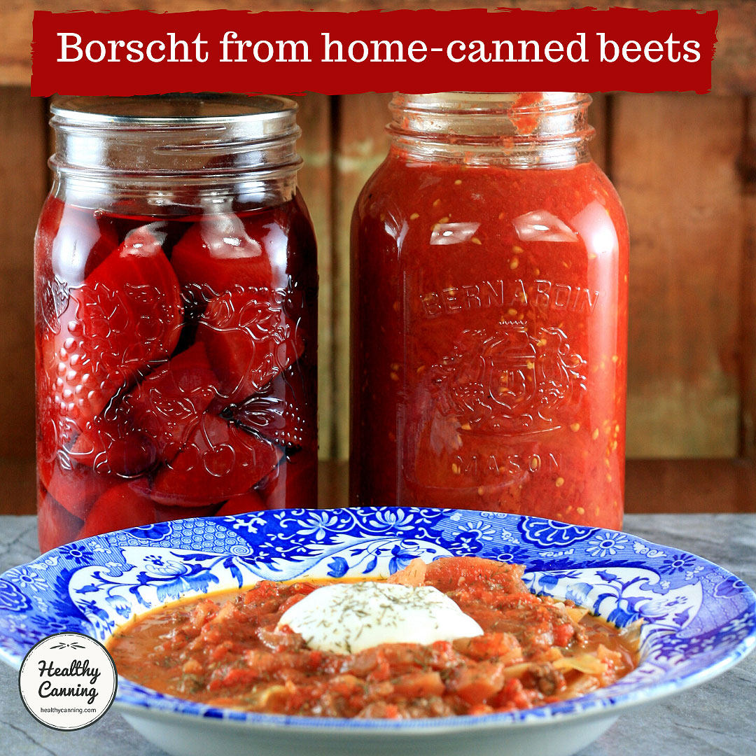 Borscht from home-canned beets