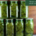 Home canned tomatillos in jars