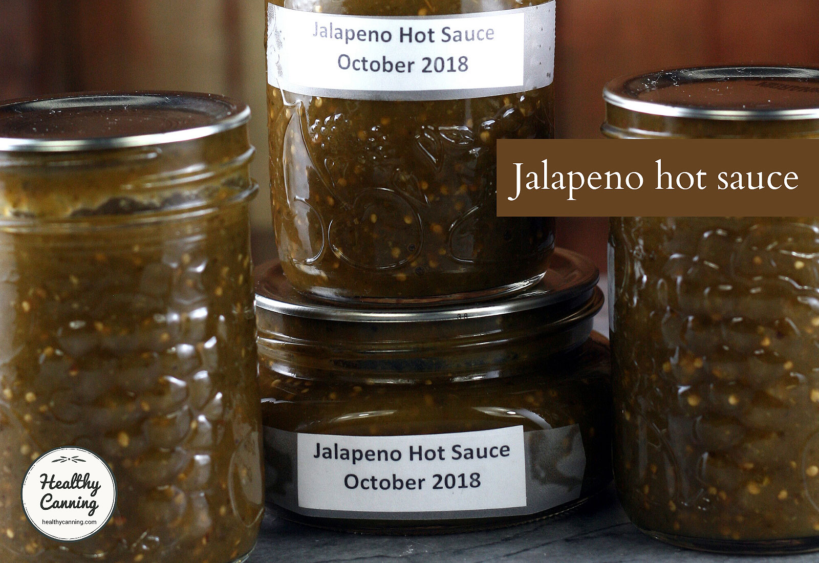 Jalapeno hot sauce in jars