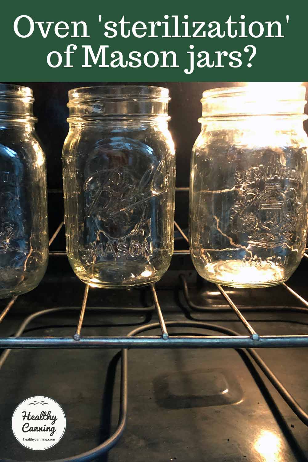 Mason jars in oven