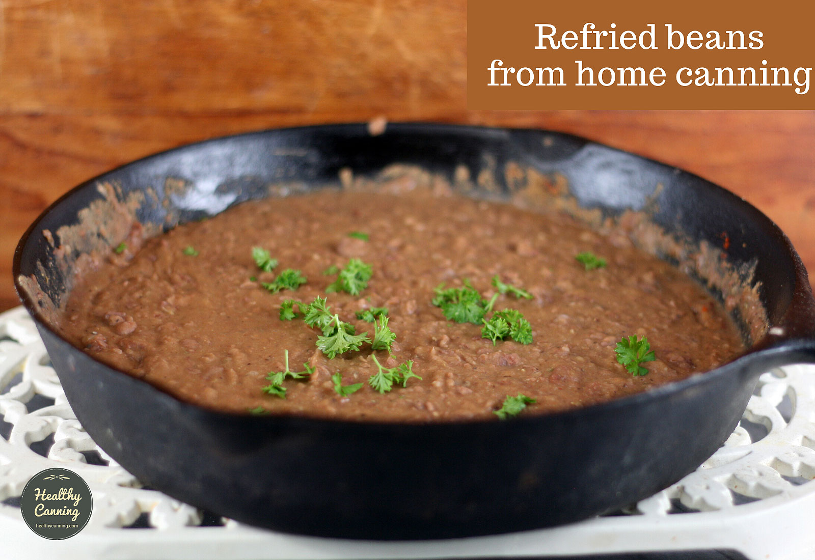 Refried beans from home canning