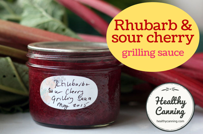 Rhubarb and sour cherry grilling sauce 009